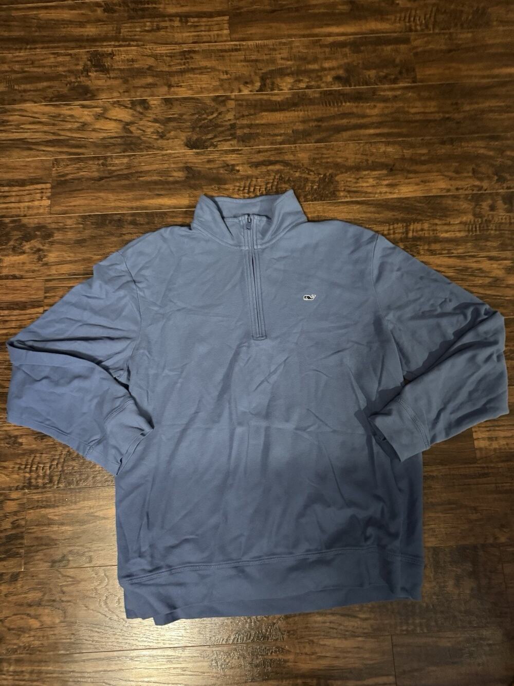 Vineyard Vines Men's XL Performance Quarter Zip Pullover Blue Whale Logo